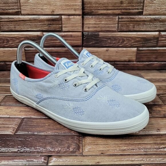 Keds Pineapple Embroidered Canvas Lace-Up Sneakers Size 8.5 - Picture 1 of 9
